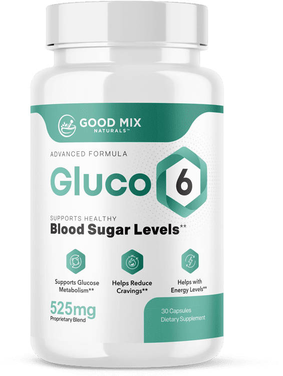 Gluco6 blood-sugar supplement bottle